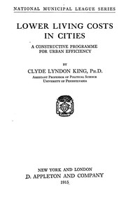 Cover of: Lower living costs in cities: a constructive programme for urban efficiency