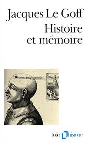 Cover of: Histoire et mémoire