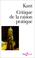 Cover of: Critique de la raison pratique