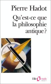 Cover of: Qu'est-ce que la philosophie antique?