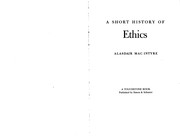 Cover of: A short history of ethics by Alasdair C. MacIntyre