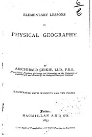 Cover of: Elementary Lessons in Physical Geography
