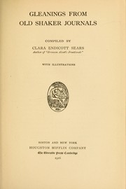 Cover of: Gleanings from old Shaker journals by Clara Endicott Sears