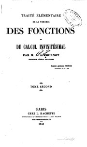 Cover of: Traité élémentaire de la théorie des fonctions et du calcul infinitésimal.