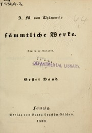 Cover of: Sämmtlichte Werke