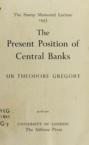 Cover of: The present position of central banks.