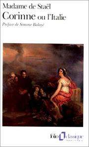 Cover of: Corinne Ou l'Italie by Madame de Staël