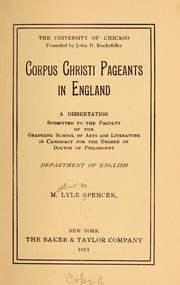 Cover of: Corpus Christi pageants in England