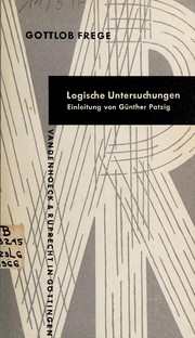 Cover of: Logische Untersuchungen by Gottlob Frege