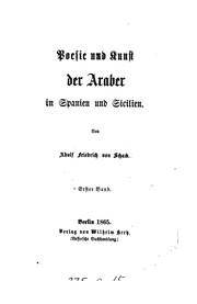 Cover of: Poesie und Kunst der Araber in Spanien und Sicilien by Adolf Friedrick Schack