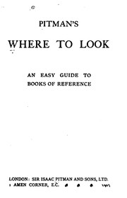 Cover of: Pitman's where to Look: An Easy Guide to Books of Reference