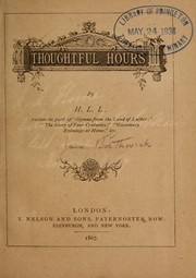 Cover of: Thoughtful hours