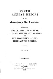 Cover of: Annual Report of the Massachusetts Bar Association