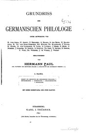 Cover of: Grundriss der germanischen Philologie by Hermann Paul
