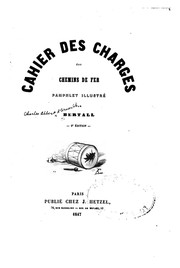 Cover of: Cahier des charges des chemins de fer
