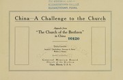 China--a challenge to the church by Oberholtzer, Isaiah E