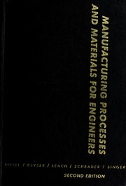 Cover of: Manufacturing processes and materials for engineers by Doyle, Lawrence E.