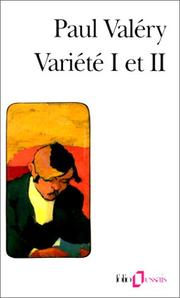 Cover of: Variété I et II by Paul Valéry