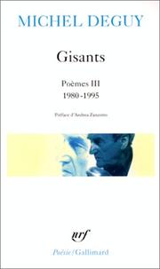 Cover of: Gisants. Poèmes III 1980-1995