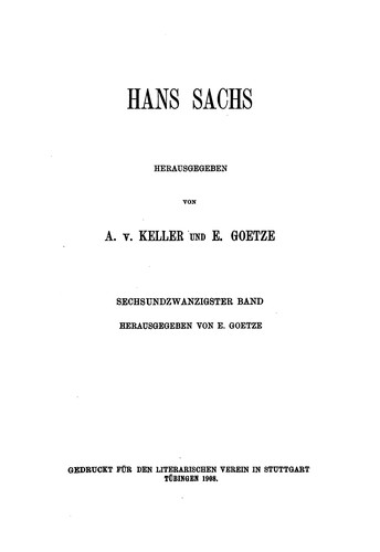 Hans Sachs by Hans Sachs