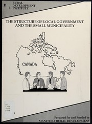 Cover of: The structure of local government and the small municipality by Peter Diamant