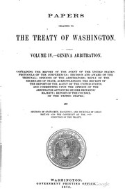Cover of: Papers relating to the treaty of Washington ...