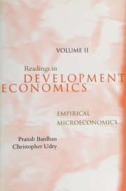 Cover of: Readings in development microeconomics
