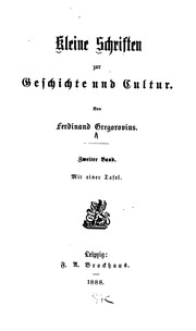 Cover of: Kleine Schriften zur Geschichte und Cultur
