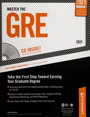 Cover of: Peterson's master the GRE 2011