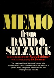 Cover of: Memo from David O Selznick.