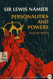 Cover of: Personalities and powers by Namier, Lewis Bernstein Sir