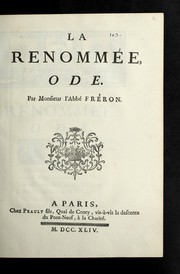 Cover of: La renommée: ode
