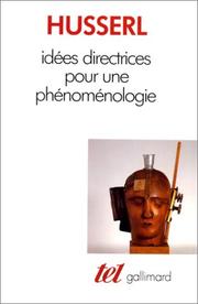 Cover of: Idées directrices pour une phénoménologie by Edmund Husserl