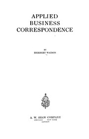 Cover of: Applied business correspondence