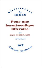 Cover of: Pour une herméneutique littéraire by Hans Robert Jauss