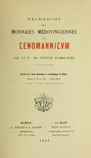 Cover of: Recherche des monnaies mérovingiennes du Cenomannicum. by Ponton d'Amécourt, Gustave, vicomte de