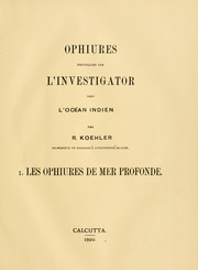 Cover of: Ophiures recueillies par l'investigator dans l'océan Indien. by R. Khler