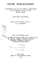 Cover of: State publications: a provisional list of the official publications of the several states of the United States from their organization