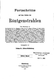 Cover of: Fortschritte auf dem Gebiete der Roentgenstrahlen by Deutsche Röntgengesellschaft