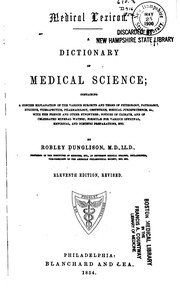 Cover of: Medical Lexicon: A Dictionary of Medical Science; Containing a Concise ...