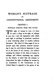Cover of: Woman's suffrage by constitutional amendment