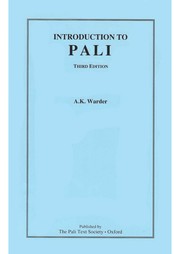 Cover of: Introduction to Pali by Anthony Kennedy Warder