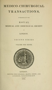 Cover of: Medico-chirurgical transactions