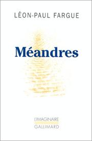 Cover of: Méandres