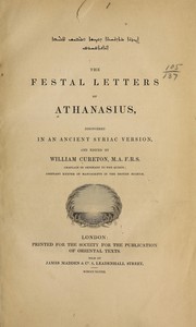 Cover of: The festal letters of Athanasius, discovered in an ancient Syriac version
