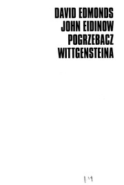 Cover of: Pogrzebacz Wittgensteina by Edmonds, David