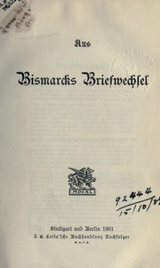 Cover of: Anhang zu den Gedanken und Erinnerungen.