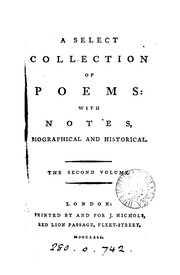 Cover of: A select collection of poems: with notes, biographical and historical ...