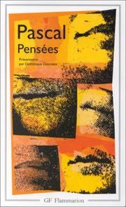 Cover of: Pensees by Blaise Pascal, Leon Brunschvicg