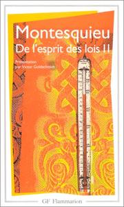 Cover of: De L'Esprit DES Lois 2